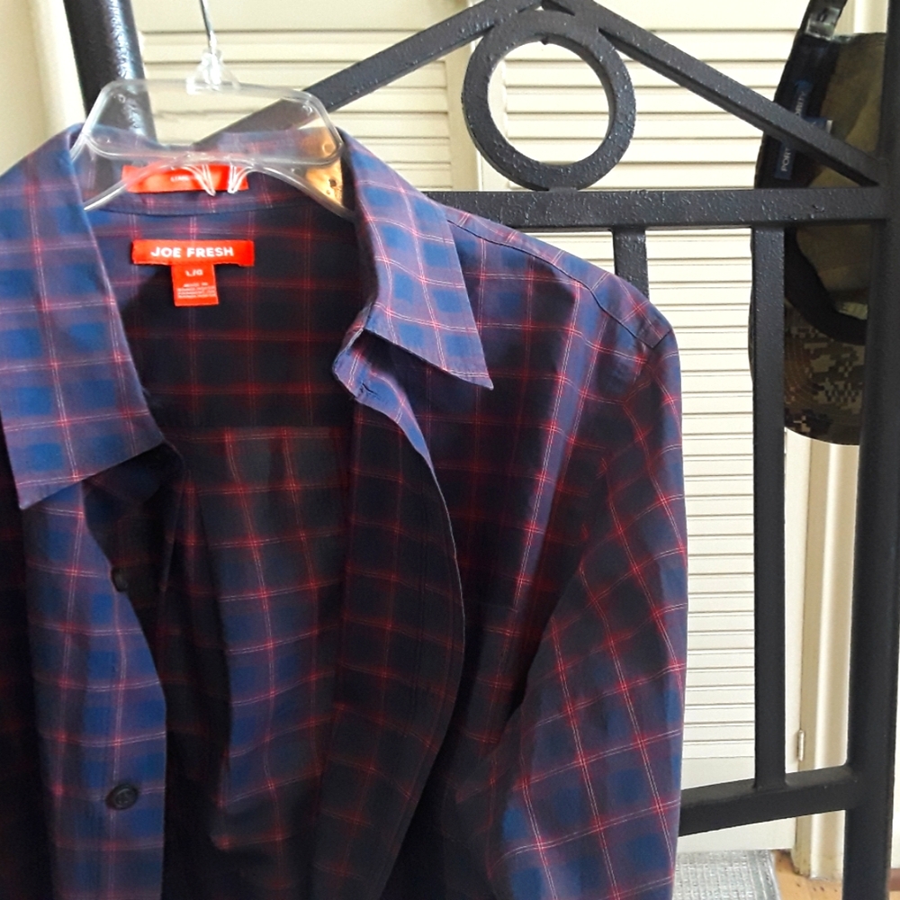 Joe Fresh LgSv mens plaid shirt